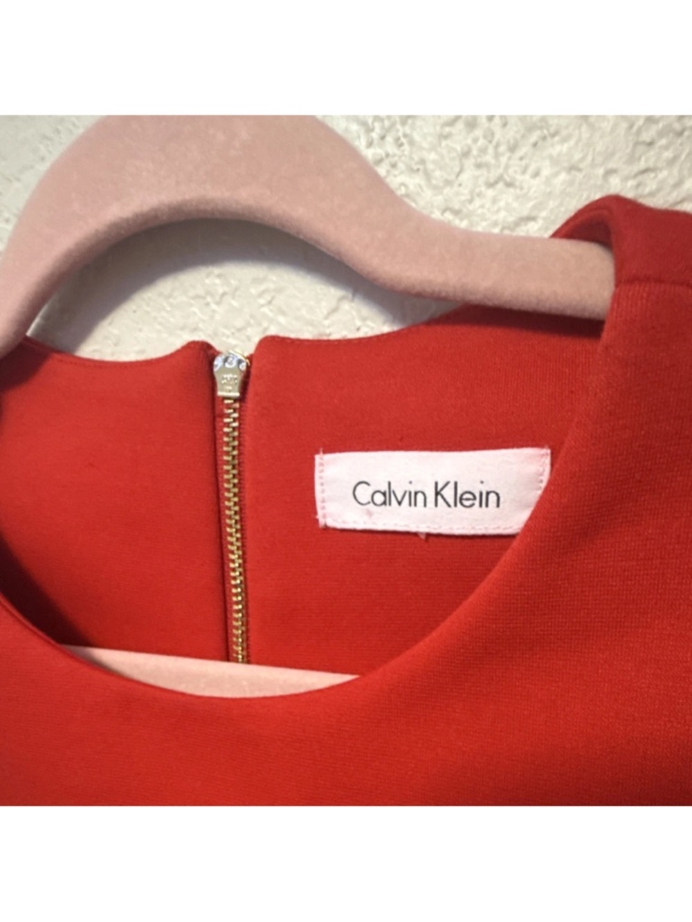 Calvin Klein Women's Red Cold-Shoulder Sheath Knee Length Dress Sz 10 - Picture 3 of 5